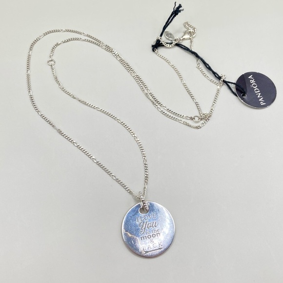 Pandora I Love You To The Moon and Back Disc Pendant Necklace - Picture 3 of 9